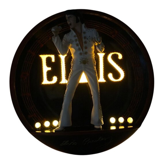 Elvis In The Spotlight Lighted Plate Madison Square Garden Bradford Exchange VTG - Picture 1 of 13